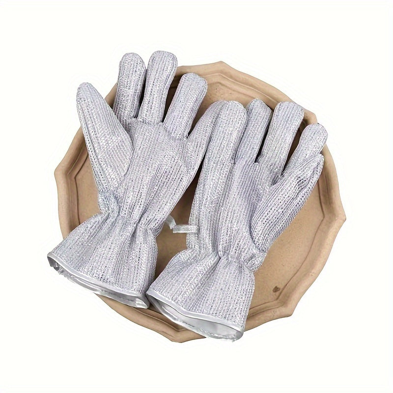 A Pair Of Household Kitchen Cleaning And Dishwashing Gloves With Frosted Texture, Effectively Removing Dirt, Waterproof And Leakproof, Soft Touch, Thickened Heat Insulation, Suitable For Daily Household Use And Winter Cleaning.