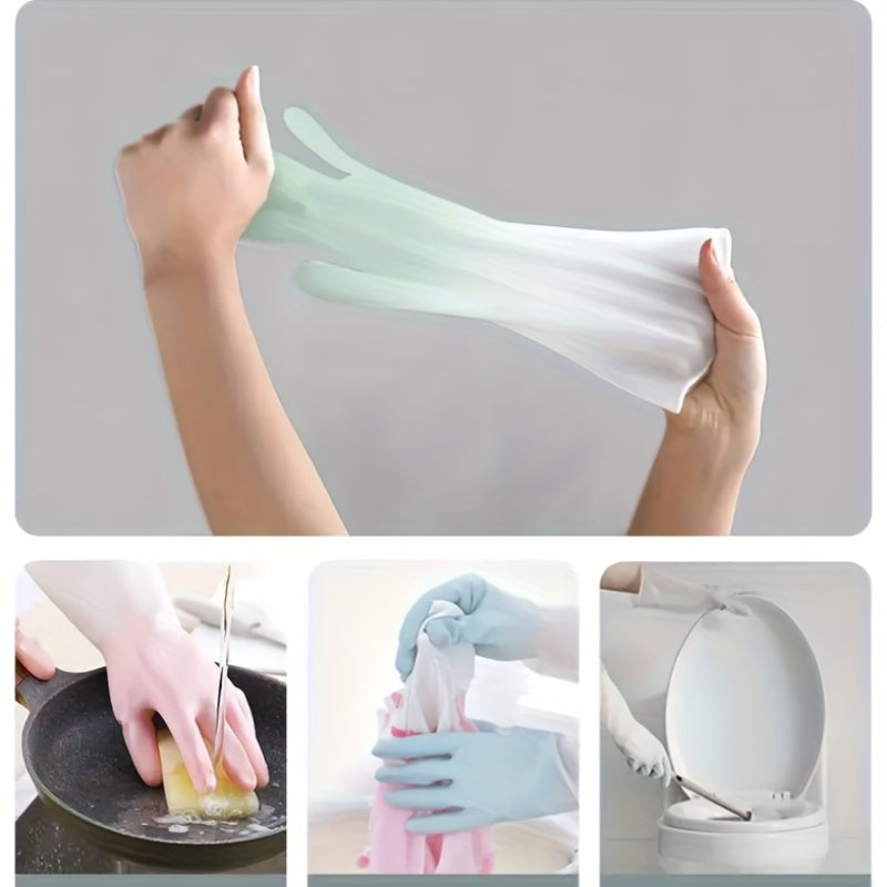 Household Dishwashing Gloves Wear-resistant Kitchen Cleaning Rubber Latex Washing And Waterproofing Plastic Rubber Dishwashing Gloves