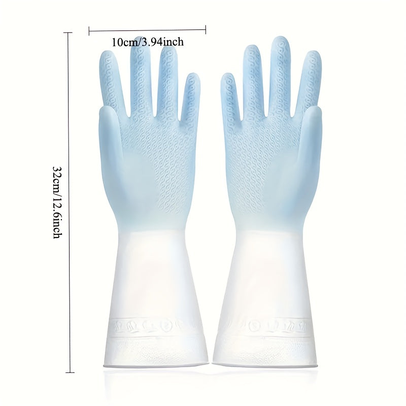 Household Dishwashing Gloves Wear-resistant Kitchen Cleaning Rubber Latex Washing And Waterproofing Plastic Rubber Dishwashing Gloves