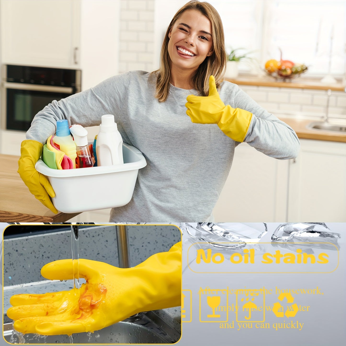 36 Pairs Reusable Household Gloves Rubber Dishwashing Gloves Long Kitchen Cleaning Gloves for Dishes Clean Gardening