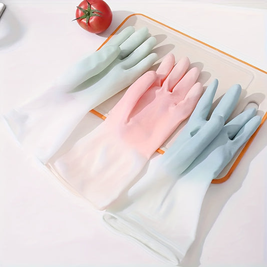 Household Dishwashing Gloves Wear-resistant Kitchen Cleaning Rubber Latex Washing And Waterproofing Plastic Rubber Dishwashing Gloves
