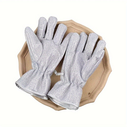 A Pair Of Household Kitchen Cleaning And Dishwashing Gloves With Frosted Texture, Effectively Removing Dirt, Waterproof And Leakproof, Soft Touch, Thickened Heat Insulation, Suitable For Daily Household Use And Winter Cleaning.