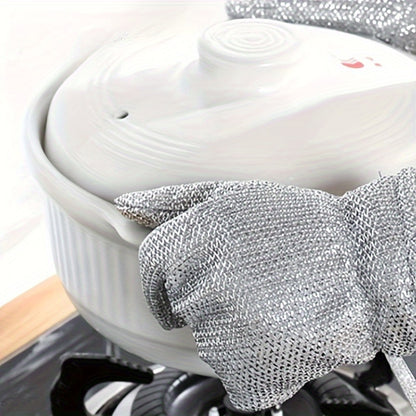 A Pair Of Household Kitchen Cleaning And Dishwashing Gloves With Frosted Texture, Effectively Removing Dirt, Waterproof And Leakproof, Soft Touch, Thickened Heat Insulation, Suitable For Daily Household Use And Winter Cleaning.