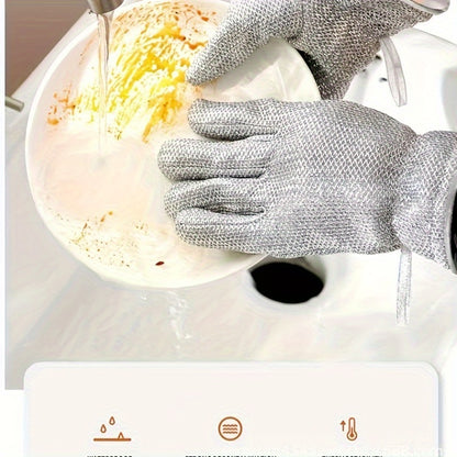 A Pair Of Household Kitchen Cleaning And Dishwashing Gloves With Frosted Texture, Effectively Removing Dirt, Waterproof And Leakproof, Soft Touch, Thickened Heat Insulation, Suitable For Daily Household Use And Winter Cleaning.