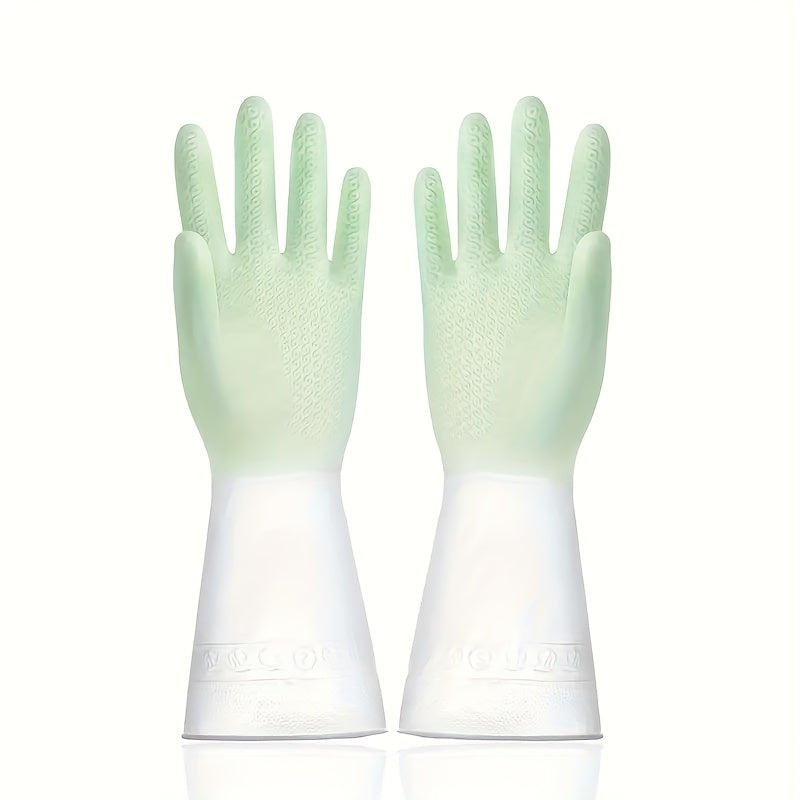 Household Dishwashing Gloves Wear-resistant Kitchen Cleaning Rubber Latex Washing And Waterproofing Plastic Rubber Dishwashing Gloves