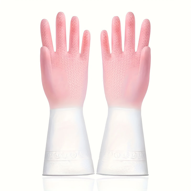 Household Dishwashing Gloves Wear-resistant Kitchen Cleaning Rubber Latex Washing And Waterproofing Plastic Rubber Dishwashing Gloves