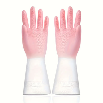 Household Dishwashing Gloves Wear-resistant Kitchen Cleaning Rubber Latex Washing And Waterproofing Plastic Rubber Dishwashing Gloves