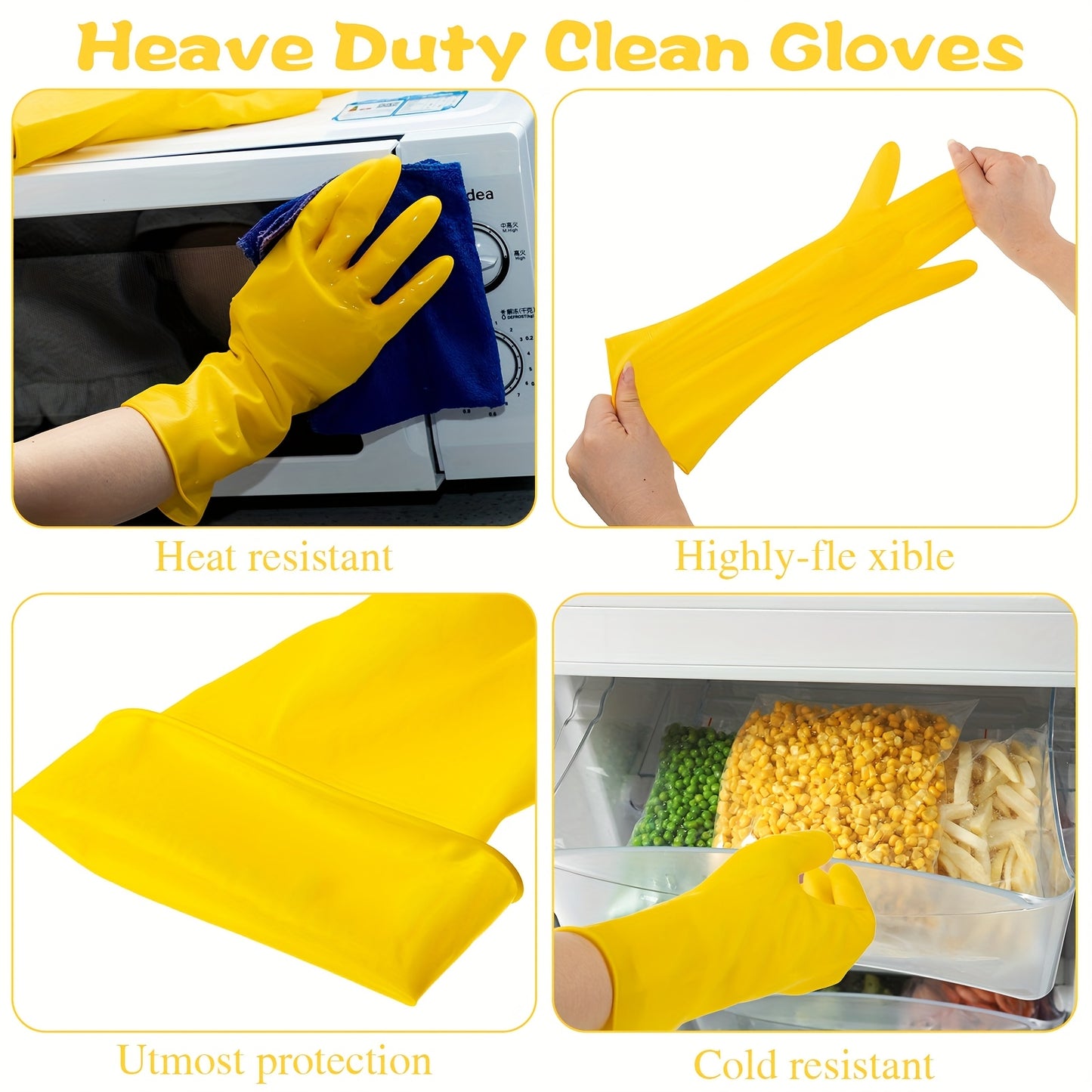36 Pairs Reusable Household Gloves Rubber Dishwashing Gloves Long Kitchen Cleaning Gloves for Dishes Clean Gardening
