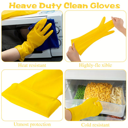 36 Pairs Reusable Household Gloves Rubber Dishwashing Gloves Long Kitchen Cleaning Gloves for Dishes Clean Gardening