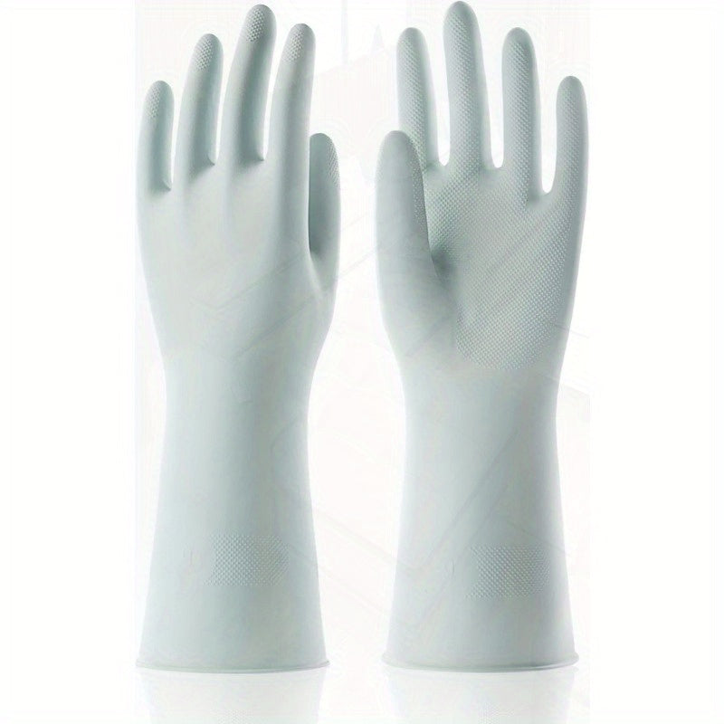 COOLJOB Large Household Rubber Gloves with Cotton Liner and Nonslip Grip Waterproof Long Lasting Dishwashing Gloves for Kitchen and Bathroom Cleaning Mint Green 1 Pair